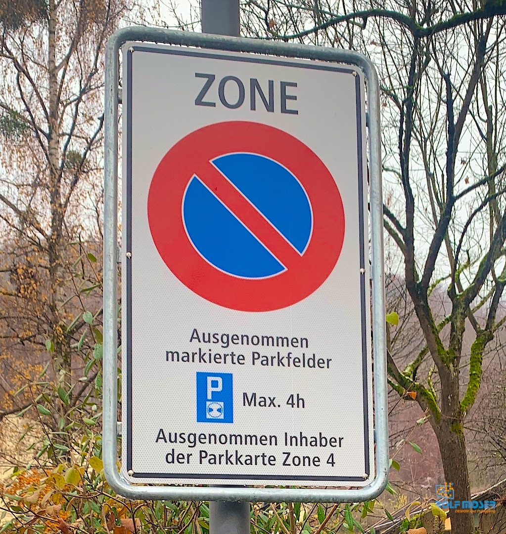Verbotsschild Parkzone 4